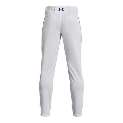 Under Armour Boys' Utility Baseball Pant Pipe, (101) White/Royal/Royal, Youth Small