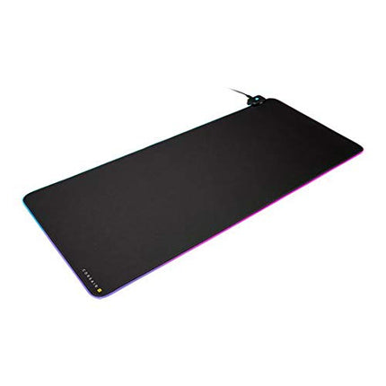 Corsair MM700 RGB Extended Cloth Gaming Mouse Pad - 930mm x 400mm - 360° RGB Lighting - Two USB Port Hub - Thick Rubber - Black