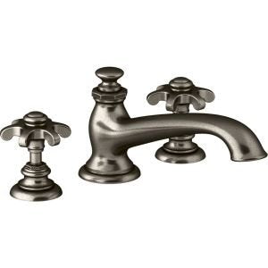Kohler 72777-SN Artifacts Deck-mount bath spout with flare design, Less Handles, Vibrant Polished Nickel