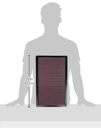 Filtro de aire de coche K&N Filters 33-2035 lavable y reutilizable