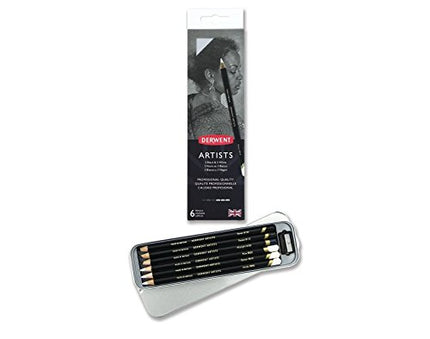 Derwent Artists Black & White Colouring Pencils With Sharpener, Drawing & Colouring, Set Of 6, Ideal For Layering & Blending, Professional Quality, 2302342