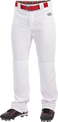 Rawlings Men's Launch Series Baseball Pant | Full Length Semi-Relaxed Fit | Adult Sizes | Solid Color Options White, XXL