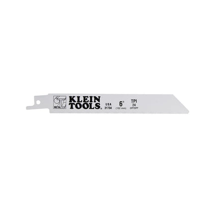 Klein Tools 31734 Reciprocating Saw Blade for 18-Gauge Metal, 24 TPI, 5-Pack