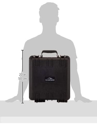 Monoprice Weatherproof Hard Case - With Customizable Foam, 7 x 6 x 2 Inch, Black - Pure Outdoor Collection