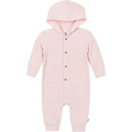 Gerber Baby Girls Baby Boys' and Baby Girls' Hooded Romper, Pink, Newborn