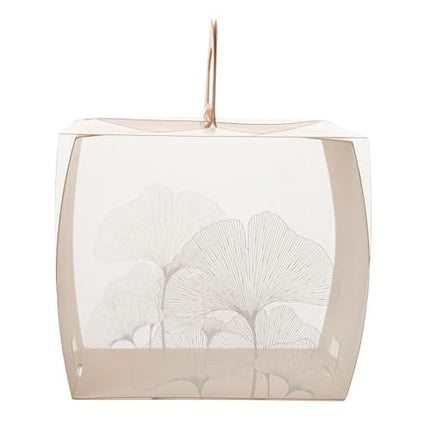 Restaurantware-4 Inch x 4.25 Inch Individual Cupcake Boxes, 100 Disposable Cupcake Display Boxes - with Handle, Leaf Accent, Clear Plastic Single Cupcake Containers, for Weddings Or Birthdays