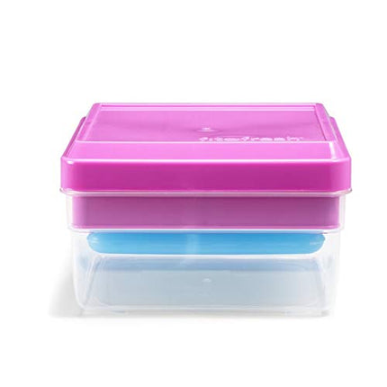 Fit & Fresh Divided Lunch Pack Carrier, Reusable Food Container for Sandwich and Snack with Removable Ice Pack, BPA-Free Lunch Box, Freezer/Microwave/Dishwasher Safe