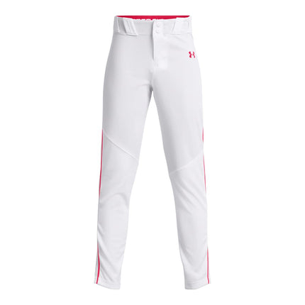 Under Armour Boys' Utility Baseball Pant Pipe, (103) White / Red / Red, XL