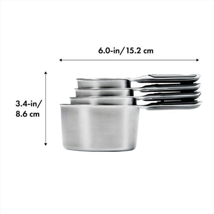 Tasses à mesurer en acier inoxydable OXO Good Grips 4 pièces avec attaches magnétiques
