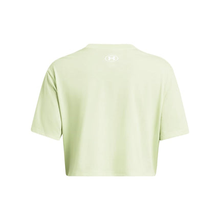 T-shirt à manches courtes ample et court avec logo Under Armour pour femme, (383) Retro Green / /, XXS