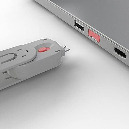 Lindy USB Type A Port Blocker Lock Range (4 Blockers + Key, Pink)
