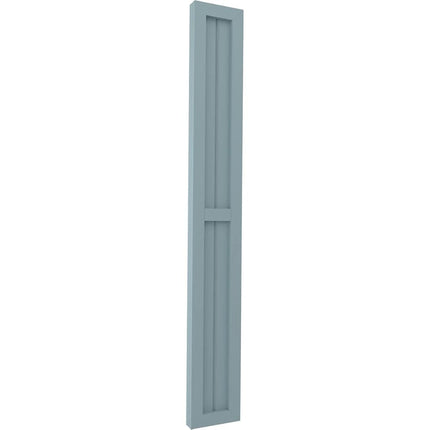 Ekena Millwork ARW101BF207X35SBH Americraft Exterior Real Wood Two Equal Panel Framed Board-n-Batten Shutters (Per Pair), 7"W x 35"H, Peaceful Blue