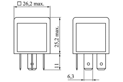 Bosch 0986332030 Mini Relay 12V 60A, IP5K4, Operating Temperature from -40 Degree to 85 Degree C, 4 Pin Relay