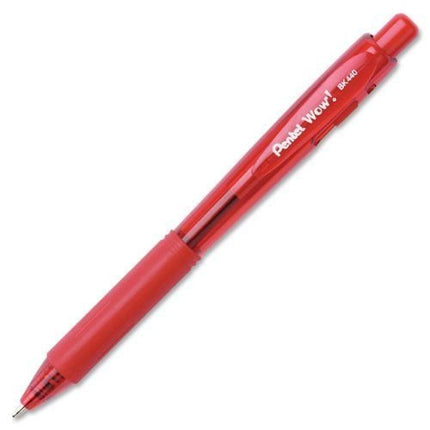 Pentel BK440 Retractable Ballpoint Pen and Ergonomic Triangular Grip Zone Pack of 12 red