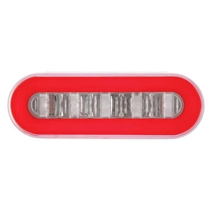 United Pacific 36924BRK Brake/Tail/Turn Signal Light 22 Led 6" Oval Glo Halo, Kit, Red Led/Red Lens
