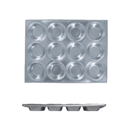 A-to-Z Supply ALKMP012 Molde para Muffins, 12 Cavidades, 3-1/2 oz. Cada Cavidad, 14" x 10-3/4", Aluminio