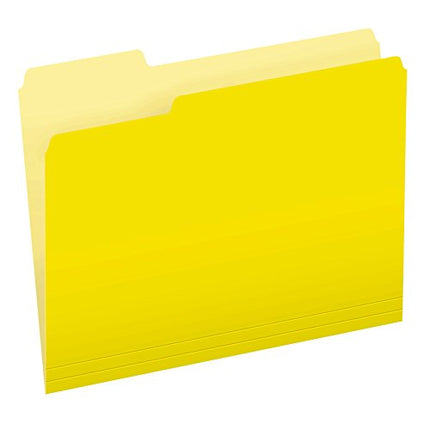 Pendaflex Two-Tone Color File Folders, Letter Size, Yellow, 1/3 Cut, 100 per Box (152 1/3 YEL)