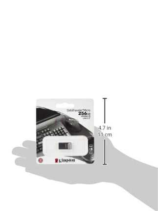 Kingston DataTraveler Micro USB Flash Drive 256GB 200MB/s Metal USB 3.2 Gen 1 - DTMC3G2/256GB