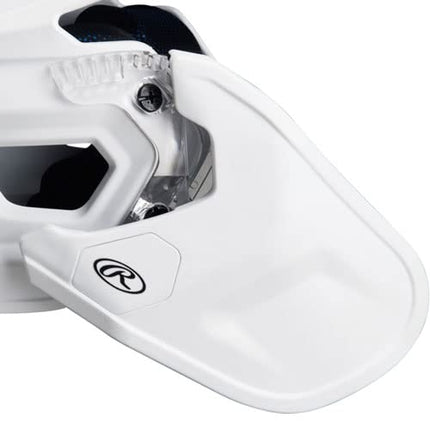 Rawlings Mach Adjust Senior Baseball Helmet with Extension Flap Left Hand (17.5cm-19.5cm), Matte White