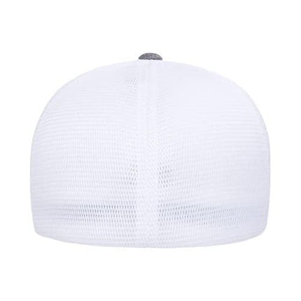 Flexfit Unisex's Unipanel Trucker Cap Baseball, Melange Heather/White, S-M