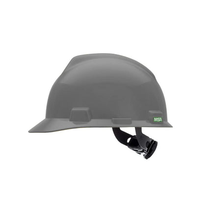 MSA 475364 V-Gard Slotted Protective Cap with Fas-Trac Suspension, Standard, Gray