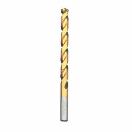 BOSCH TI2149 Broca de metal recubierta de nitruro de titanio de 1 pieza de 11/32 pulg. x 4-3/4 pulg. con vástago reducido de 3/8 pulg. para aplicaciones en aceros al carbono de gran calibre, metal de calibre ligero, madera dura