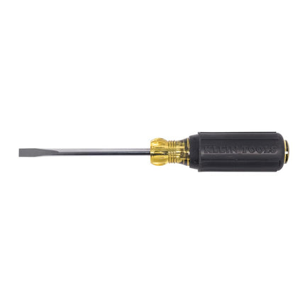 Klein Tools 605-4 1/4-Inch Cabinet Tip Screwdriver Heavy Duty 4-Inch Round Shank, Made in USA