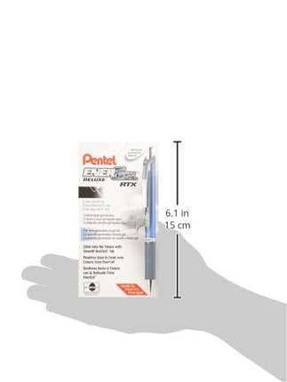 Pentel EnerGel RTX bolígrafo retráctil de tinta de gel, punta mediana, punta de aguja, tinta negra, caja de 12 (BLN77-A)