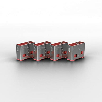Lindy USB Type A Port Blocker Lock Range (4 Blockers + Key, Pink)