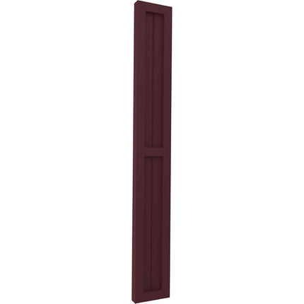 Ekena Millwork ARW101BF207X35WRH Americraft Exterior Real Wood Two Equal Panel Framed Board-n-Batten Shutters (Per Pair), 7"W x 35"H, Wine Red