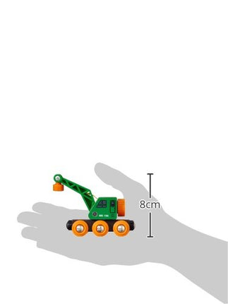BRIO World Clever Crane Wagon for Kids Age 3 Years Up - Wooden Railway Train Accessories and Add Ons