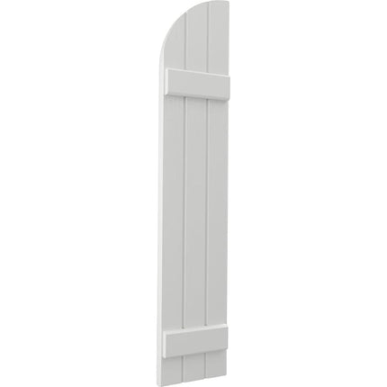 Ekena Millwork ARW101BQ311X33STH Americraft Three 2 Exterior Real Wood Joined Board-n-Batten Shutters w/Arch Top (Per Pair), 10 1/2"W x 33"H, Hailstorm Gray