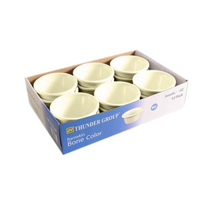 FSE ML535B1R Ramekin, 1-3/4 oz. Capacity, 2-1/2" Dia., Round, Smooth, Break-Resistant, Dishwasher Safe, BPA Free, Melamine, Bone, NSF, Pack of 12