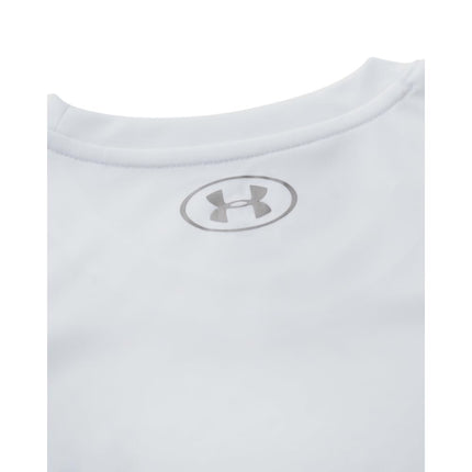 Under Armour Womens Velocity Solid Tank Top, (100) White / / Metallic Silver, XL
