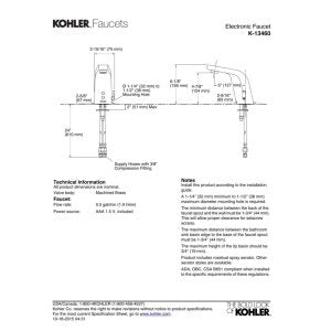 KOHLER K-13460-CP Sculpted Single-Hole DC-Powered Commercial Bathroom Sink Insight Technology, Temperature Mixer and 5-3/4" Spout Touchless Faucet, Polished Chrome