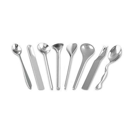 Officina Alessi Set of 8 Assorted Coffee Spoons, Silver