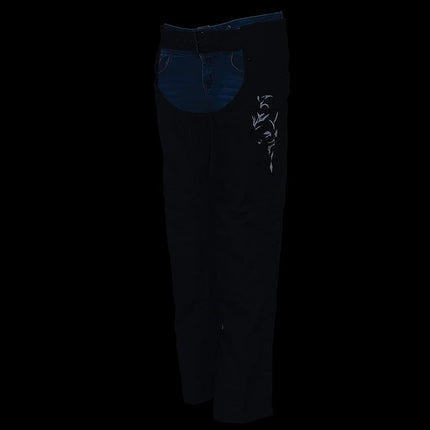 Milwaukee Leather SH1182 Women's Black Textile Motorcycle Riding Chaps with Tribal Embroidery - Large