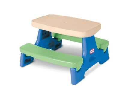 Little Tikes Easy Store Junior Picnic Table with Umbrella, Blue/Green by Little Tikes