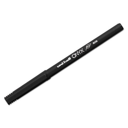 uni-ball Onyx Rollerball Pens Fine Point Micro Tip, 0.5mm, Black, 12 Pack