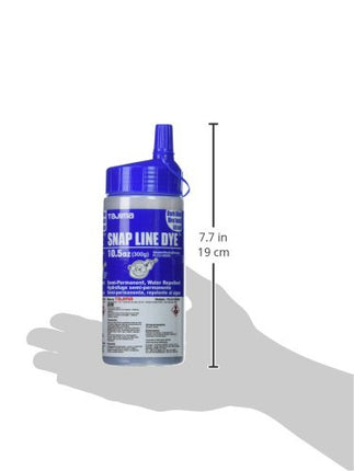TAJIMA Marking Chalk - Blue 10.5 oz (300g) Semi Permanent Snap-Line Dye with Durable Bottle & Easy-Fill Nozzle - PLC3-DB300