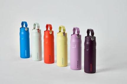 Stanley IceFlow Flip Straw 2.0 Botella de agua de 50 oz | Popote abatible integrado con abertura más grande | Ligera y a prueba de fugas | Acero inoxidable aislado | Sin BPA | Ash