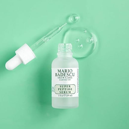 Mario Badescu Super Peptide Serum for All Skin Types, Reduces the Look of Dry Lines and Wrinkles, Formulated with Sodium Hyaluronate and Peptides, 1 FL OZ