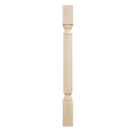 Ekena Millwork COL03X03X35HAAL 3 3/4-Inch W x 3 3/4-Inch D x 35 1/2-Inch H Hamilton Rope Cabinet Column, Alder