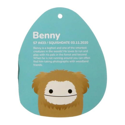 Squishmallows Oficial Jazwares Benny Bigfoot de 7.5 Pulgadas con Pelo Dorado
