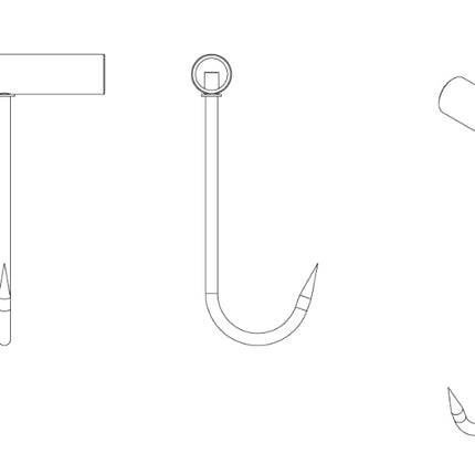 ARTOYS Stainless Steel Meat Hook - 2Pcs - T-Shaped Butcher's Hook for Easy Processing,T-Handle Boning Hooks,Great Hook for The Home-Butcher