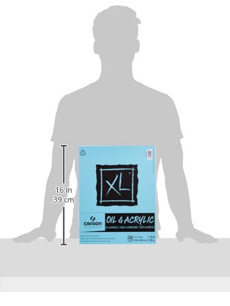 Canson XL Series Oil and Acrylic Paper Pad, Bleed Proof Canvas Like Texture, Fold Over, 136 Pound, 11 x 14 Inch, White, 24 Sheets, 0, 11"X14"
