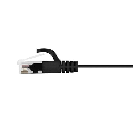 Monoprice Cat5e Ethernet Patch Cable - Network Internet Cord - RJ45, Flat,Stranded, 350Mhz, UTP, Pure Bare Copper Wire, 30AWG, 3ft, Black