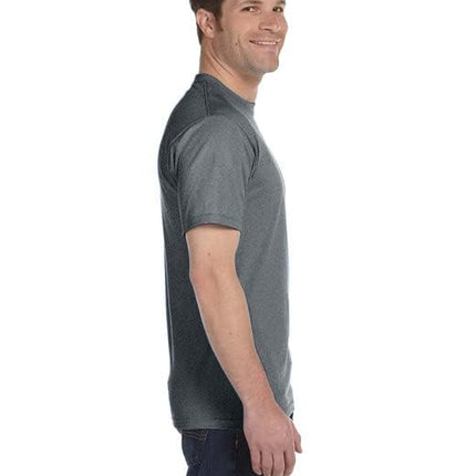 Hanes Men's Essential-t Cotton T-Shirt, Athletic Crimson_Discontinued, Oxford Gray - 4 Pack, Medium