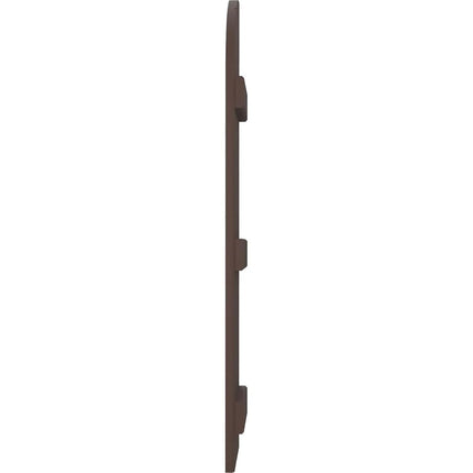 Ekena Millwork ARW401BQ311X37TBH Americraft Three 3 Exterior Real Wood Joined Board-n-Batten Shutters w/Arch Top (Per Pair), 10 1/2"W x 37"H, Raisin Brown