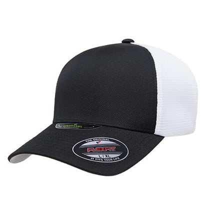 Flexfit Melange Unipanel Trucker Cap, Black/White, S-M